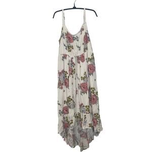 Torrid Sleeveless Ivory Floral Gauze Flowy High Low Summer Dress EUC Sz 1X